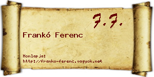 Frankó Ferenc névjegykártya