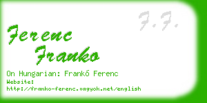 ferenc franko business card