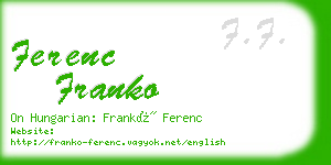 ferenc franko business card